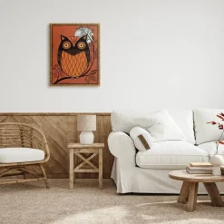 Stupell Industries Autumn Owl Under Moon Canvas Wall Art