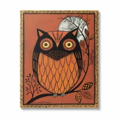 Stupell Industries Autumn Owl Under Moon Canvas Wall Art
