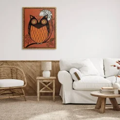 Stupell Industries Autumn Owl Under Moon Canvas Wall Art