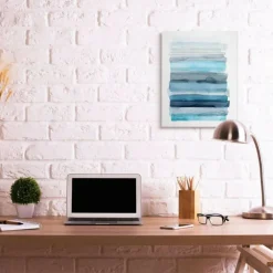 Stupell Industries Blue & Gray Ombre Abstract Lines Canvas Wall Art