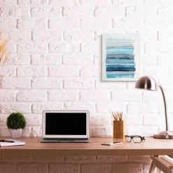 Stupell Industries Blue & Gray Ombre Abstract Lines Canvas Wall Art