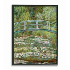 Stupell Industries Bridge Over Lilies Monet with Black Frame Wall Accent