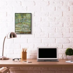 Stupell Industries Bridge Over Lilies Monet with Black Frame Wall Accent