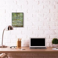 Stupell Industries Bridge Over Lilies Monet with Black Frame Wall Accent