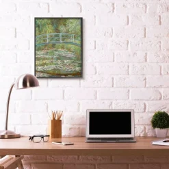 Stupell Industries Bridge Over Lilies Monet with Black Frame Wall Accent
