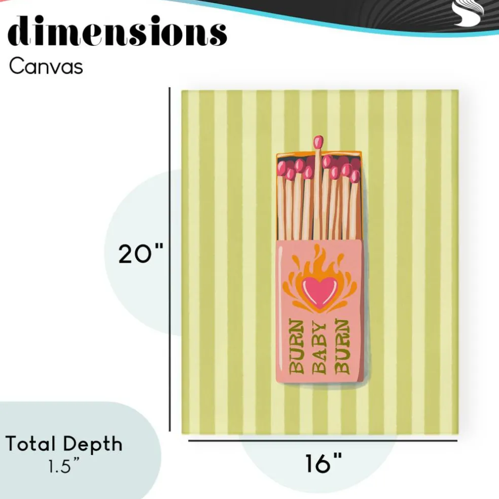 Stupell Industries Burn Baby Matches Canvas, design by Elyse Anastacia