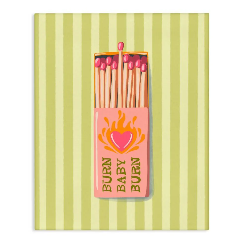 Stupell Industries Burn Baby Matches Canvas, design by Elyse Anastacia