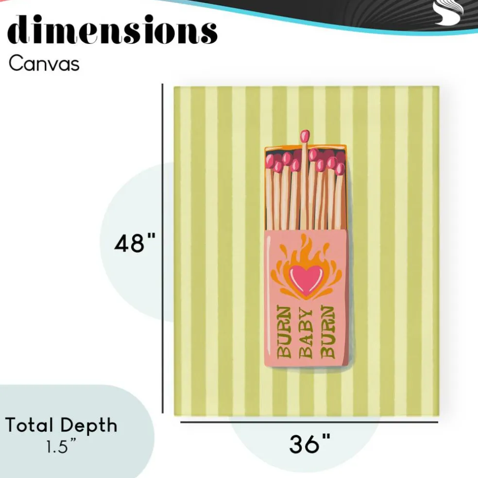 Stupell Industries Burn Baby Matches Canvas, design by Elyse Anastacia