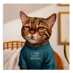 Stupell Industries Cattitude Speak Fluent Judgement Canvas, design by Lucia Heffernan
