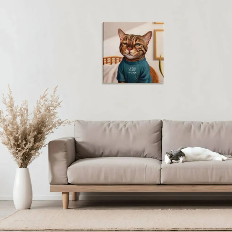 Stupell Industries Cattitude Speak Fluent Judgement Canvas, design by Lucia Heffernan