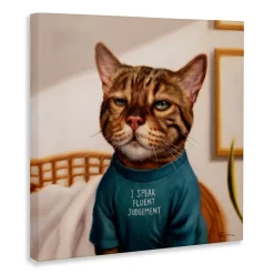 Stupell Industries Cattitude Speak Fluent Judgement Canvas, design by Lucia Heffernan