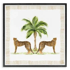 Stupell Industries Cheetah Duo & Palm Tree Framed Giclee By Janet Tava
