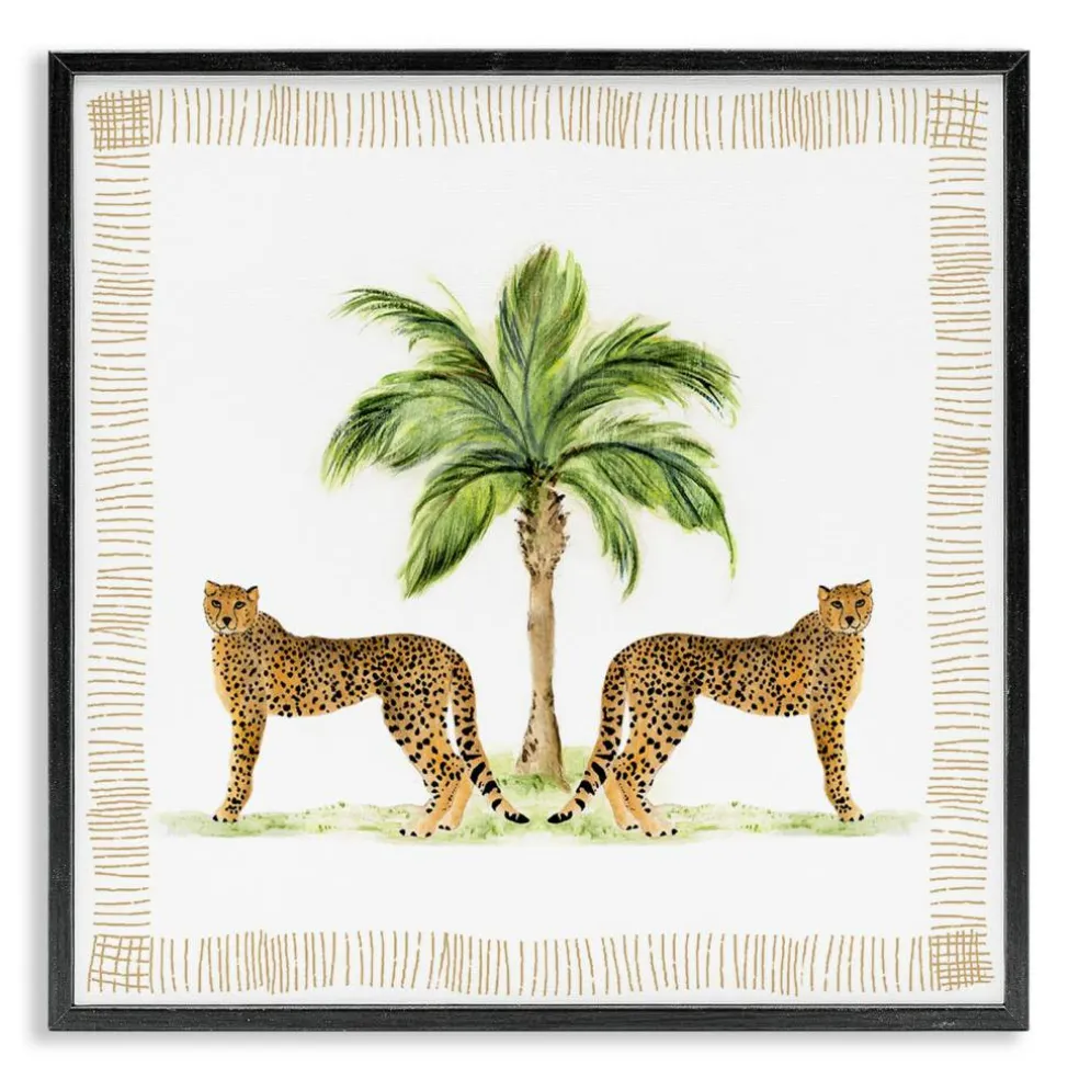 Stupell Industries Cheetah Duo & Palm Tree Framed Giclee By Janet Tava