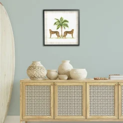 Stupell Industries Cheetah Duo & Palm Tree Framed Giclee By Janet Tava