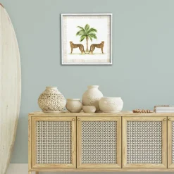 Stupell Industries Cheetah Duo & Palm Tree Framed Giclee By Janet Tava