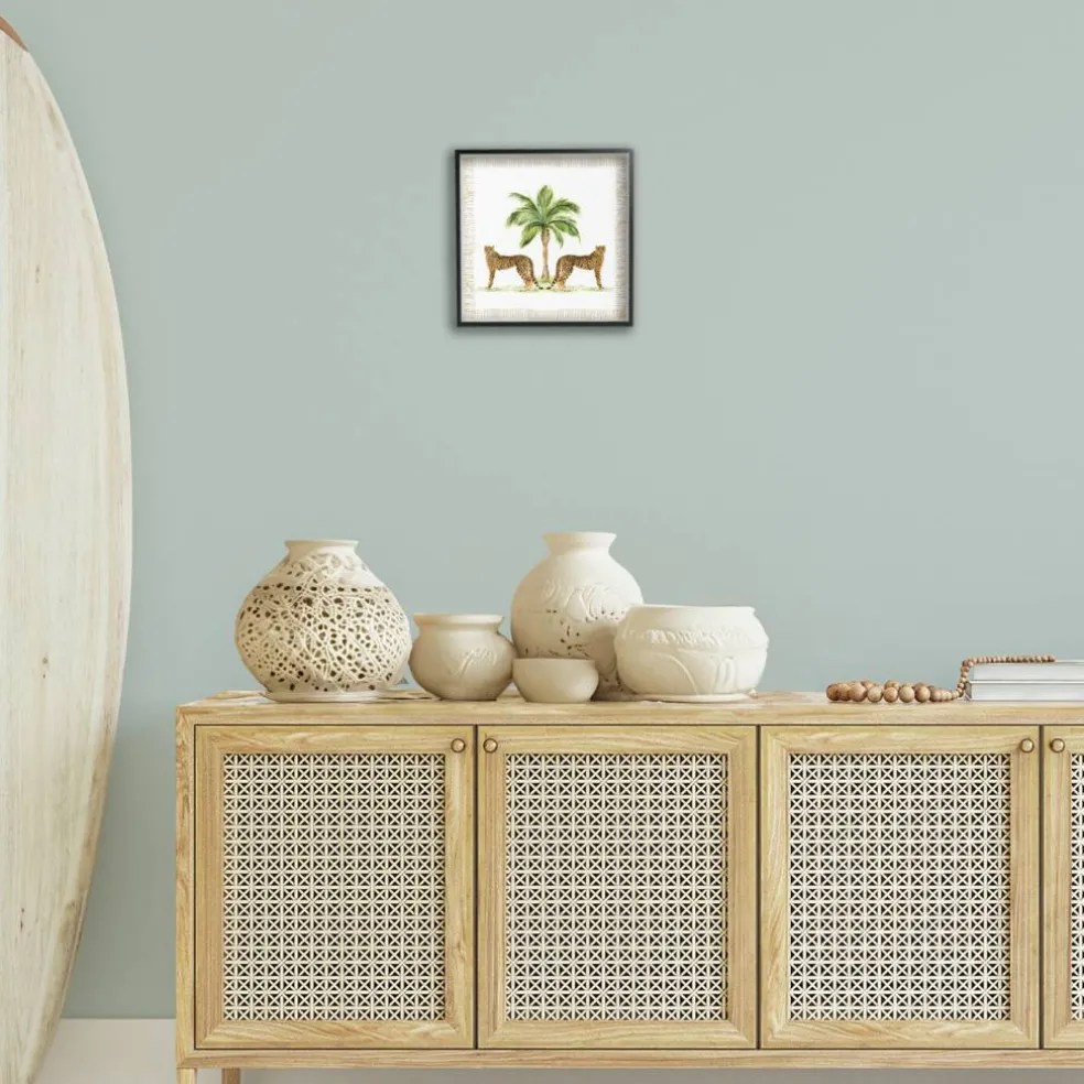 Stupell Industries Cheetah Duo & Palm Tree Framed Giclee By Janet Tava