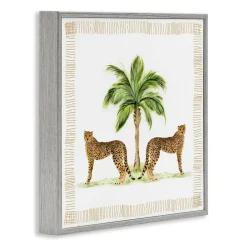 Stupell Industries Cheetah Duo & Palm Tree Framed Giclee By Janet Tava