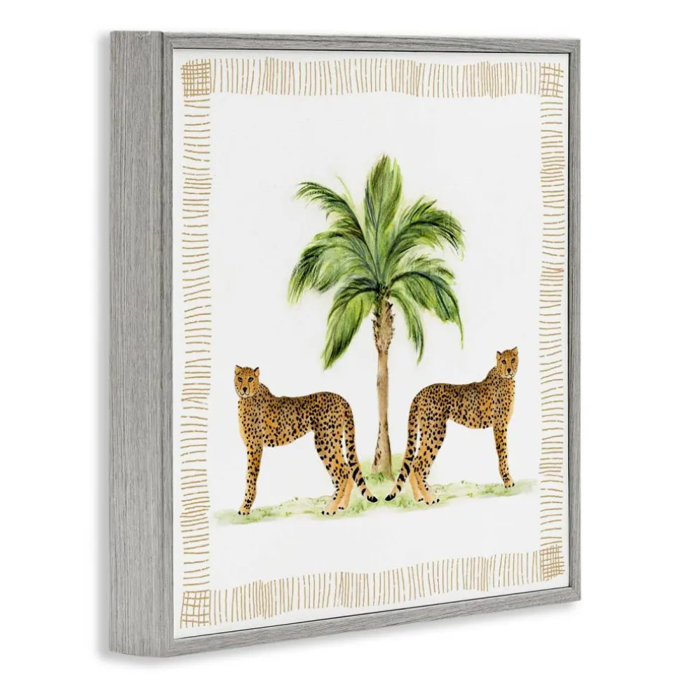 Stupell Industries Cheetah Duo & Palm Tree Framed Giclee By Janet Tava