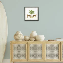 Stupell Industries Cheetah Duo & Palm Tree Framed Giclee By Janet Tava