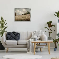 Stupell Industries Classic Cloudy Field Landscape Floater Framed Art
