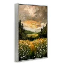 Stupell Industries Clouded Daisy Path Black Framed Giclee Art, design by Creative Studio