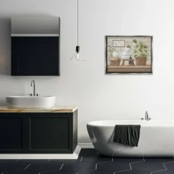 Stupell Industries Comforting Bathroom Spa Still Life Floater Framed Art
