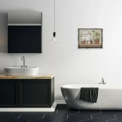 Stupell Industries Comforting Bathroom Spa Still Life Floater Framed Art