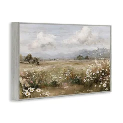 Stupell Industries Daisy Clusters in Field Framed Giclee, design by Jacky Ngan