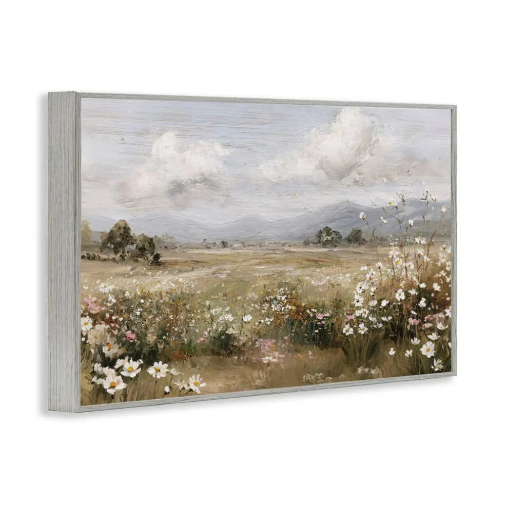 Stupell Industries Daisy Clusters in Field Framed Giclee, design by Jacky Ngan