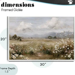 Stupell Industries Daisy Clusters in Field Framed Giclee, design by Jacky Ngan