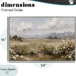 Stupell Industries Daisy Clusters in Field Framed Giclee, design by Jacky Ngan