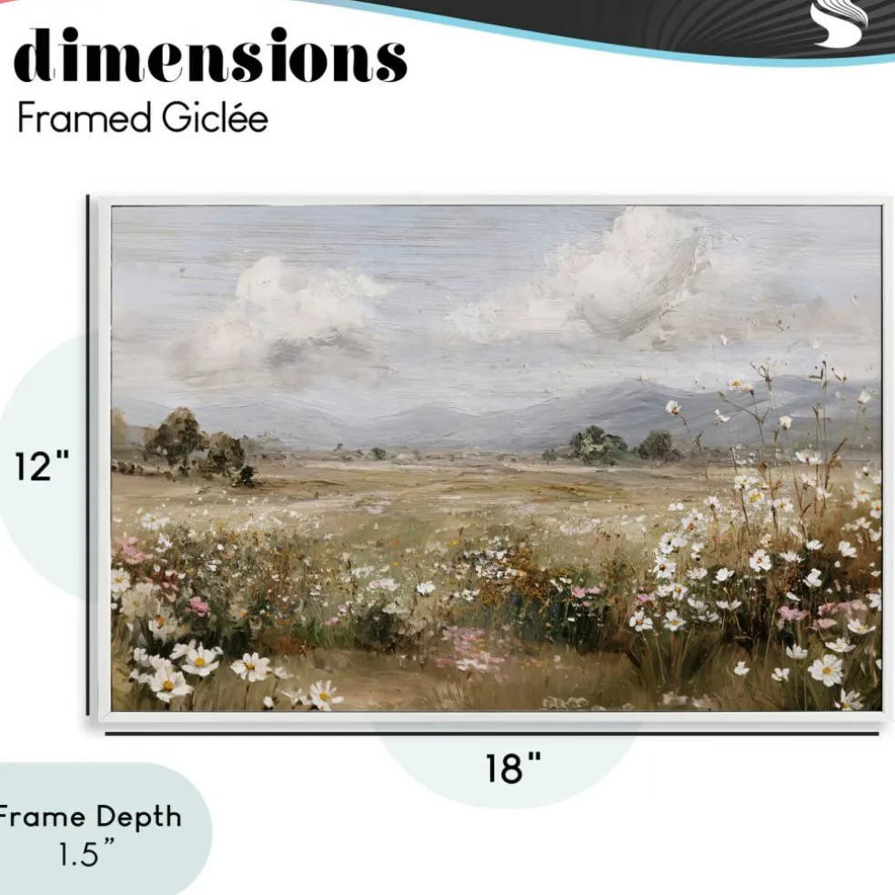 Stupell Industries Daisy Clusters in Field Framed Giclee, design by Jacky Ngan