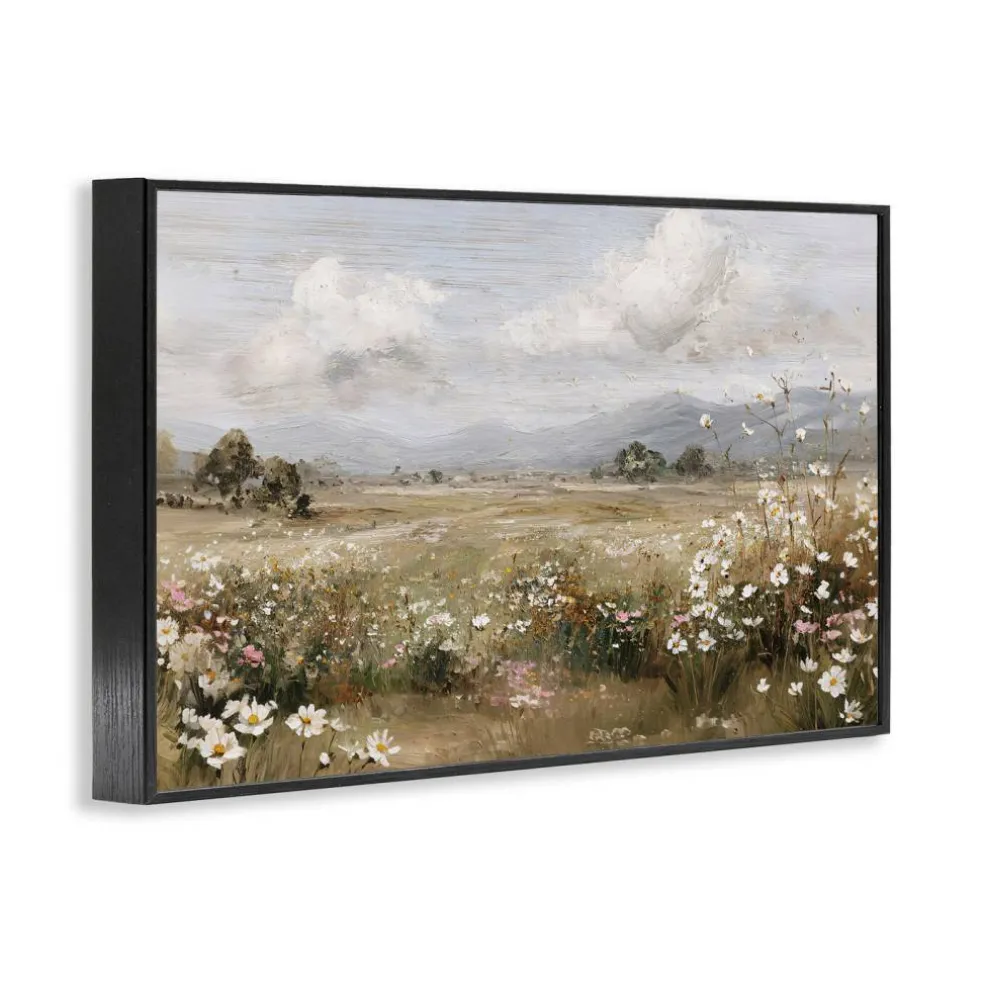 Stupell Industries Daisy Clusters in Field Framed Giclee, design by Jacky Ngan