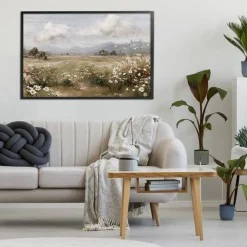 Stupell Industries Daisy Clusters in Field Framed Giclee, design by Jacky Ngan