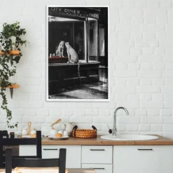 Stupell Industries Diner Noir Leopard Reflection Framed Giclee, design by Annabelle Hall