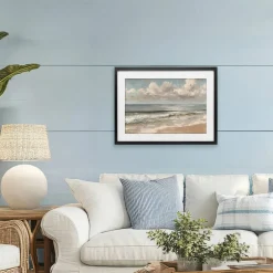Stupell Industries Distressed Beach Horizon Framed Print Under Glass, design by Jacky Ngan