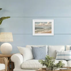 Stupell Industries Distressed Beach Horizon Framed Print Under Glass, design by Jacky Ngan