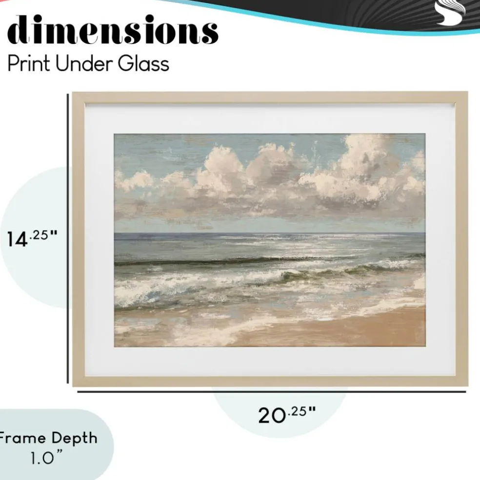 Stupell Industries Distressed Beach Horizon Framed Print Under Glass, design by Jacky Ngan