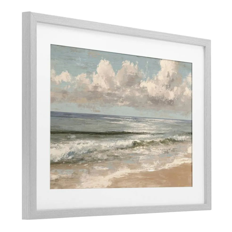 Stupell Industries Distressed Beach Horizon Framed Print Under Glass, design by Jacky Ngan