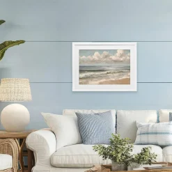 Stupell Industries Distressed Beach Horizon Framed Print Under Glass, design by Jacky Ngan