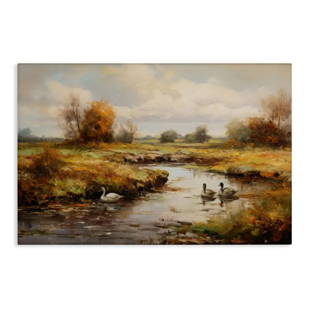 Stupell Industries Ducky Days Landscape Canvas Wall Art Design by Petal Prints Design