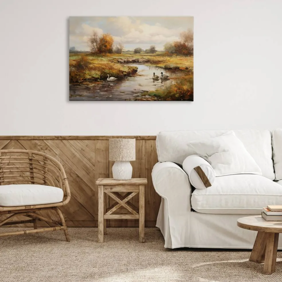 Stupell Industries Ducky Days Landscape Canvas Wall Art Design by Petal Prints Design