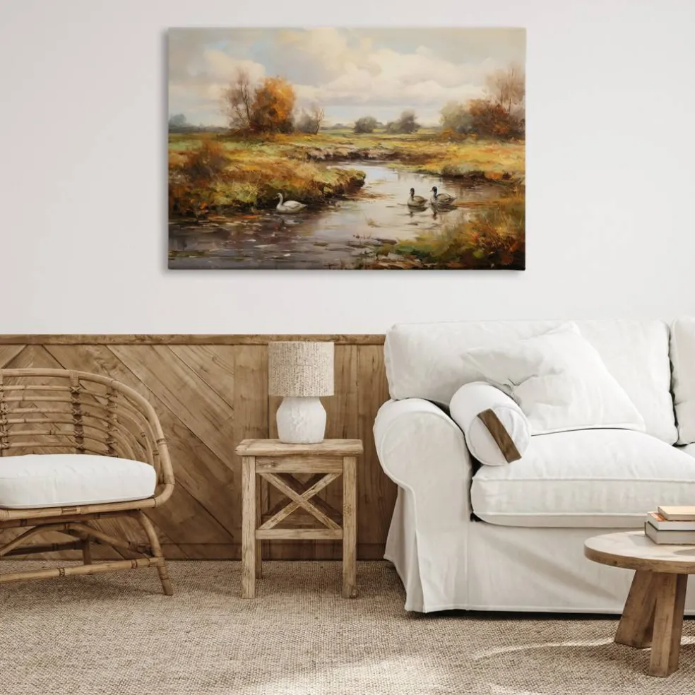 Stupell Industries Ducky Days Landscape Canvas Wall Art Design by Petal Prints Design