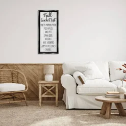 Stupell Industries Fall Bucket List Casual Sign Floater Framed Art