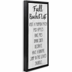 Stupell Industries Fall Bucket List Casual Sign Floater Framed Art
