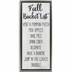 Stupell Industries Fall Bucket List Casual Sign Floater Framed Art