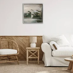 Stupell Industries Flying Ducks in Rustic Nature Framed Giclee Design by Ruane Manning