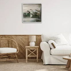 Stupell Industries Flying Ducks in Rustic Nature Framed Giclee Design by Ruane Manning