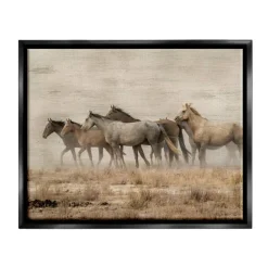 Stupell Industries Galloping Horse Herd Countryside Floater Framed Art