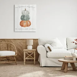 Stupell Industries Gather Together Fall Weather Pumpkins Canvas Wall Art